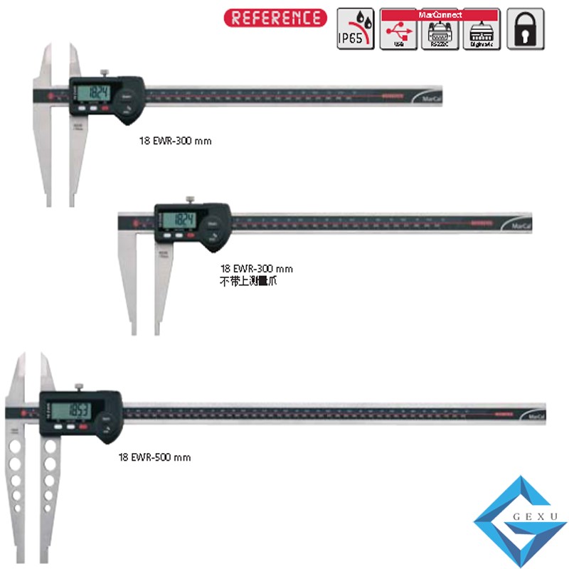 德國(guó)馬爾量程0--1000mm18EWR數(shù)顯防水卡尺4112717