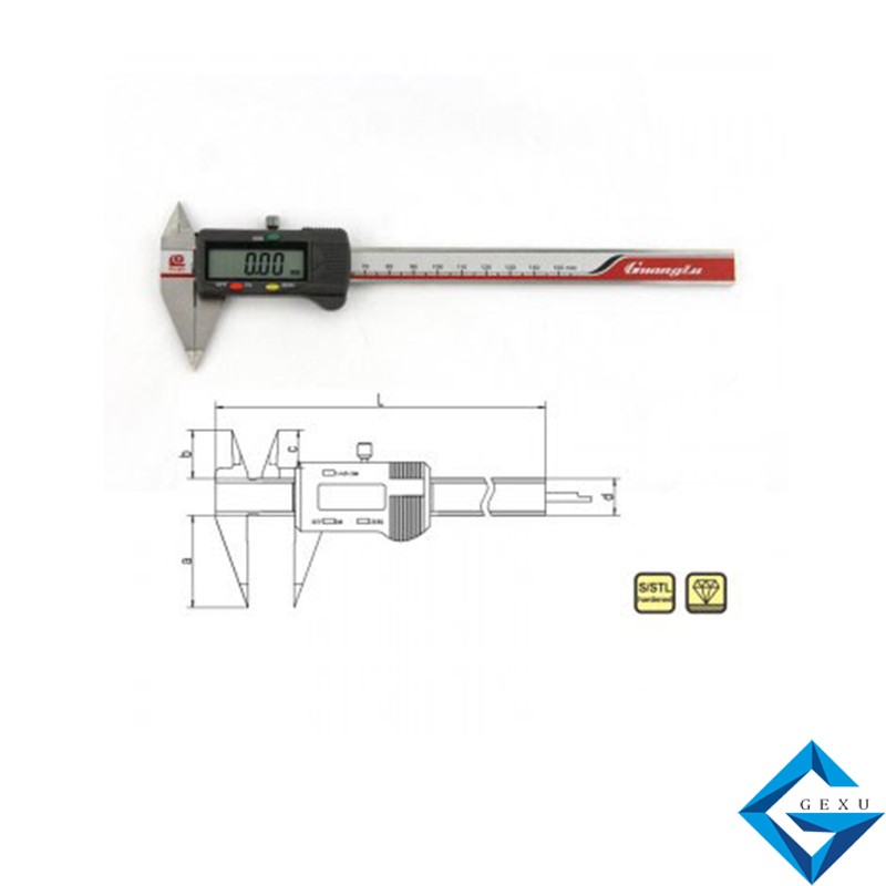 細(xì)尖爪數(shù)顯卡尺111-200測量0-100