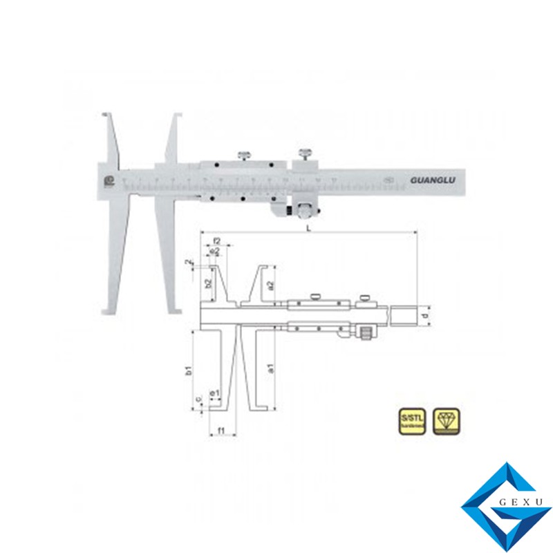 開式刀頭雙內(nèi)溝游標(biāo)卡尺145-202AK測量18-150