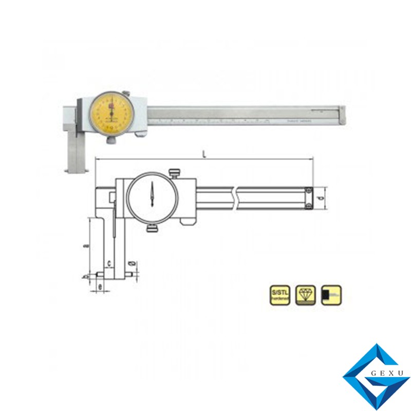 圓柱頭內(nèi)溝槽帶表卡尺175-332測量20-150