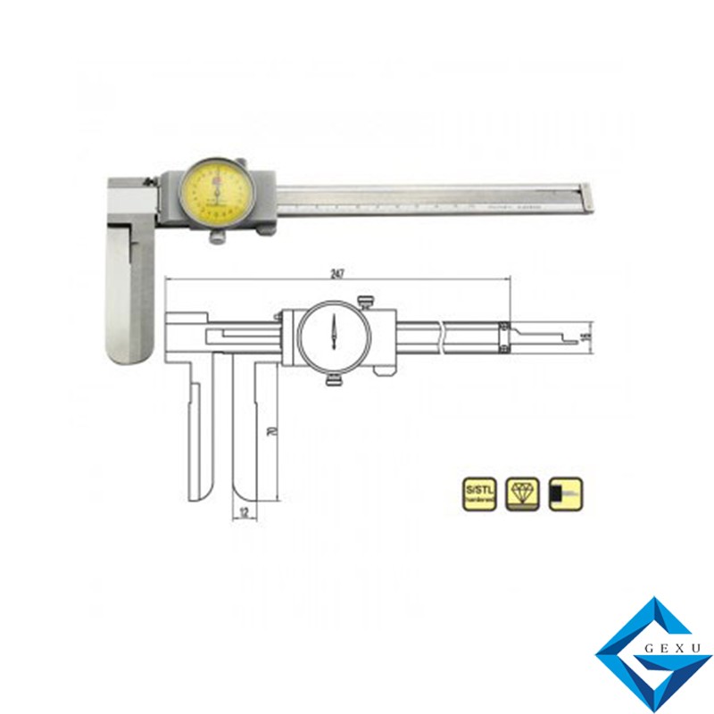 長(zhǎng)爪內(nèi)徑帶表卡尺173-132測(cè)量0-150
